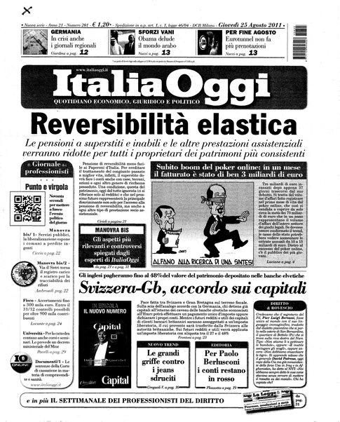 Italia oggi : quotidiano di economia finanza e politica